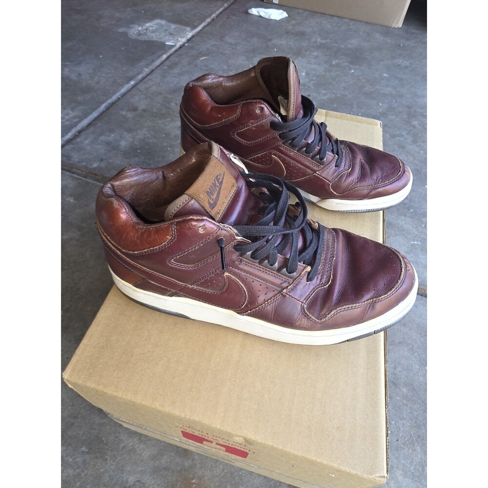 Nike Delta Force 3/4 Premium Mid Top Lace-Up Sneakers Brown 309448-221